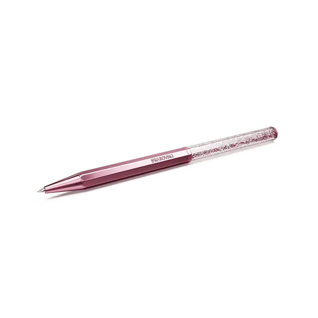 Swarovski Crystalline Ballpoint Pen Octagon Shape Pink Lacquered - Bluestreak Crystals