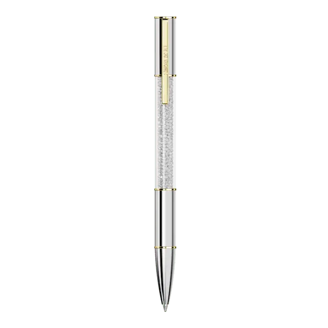 Swarovski Crystalline Lustre Ballpoint Pen Silver Tone Mixed Metal Finish - Bluestreak Crystals