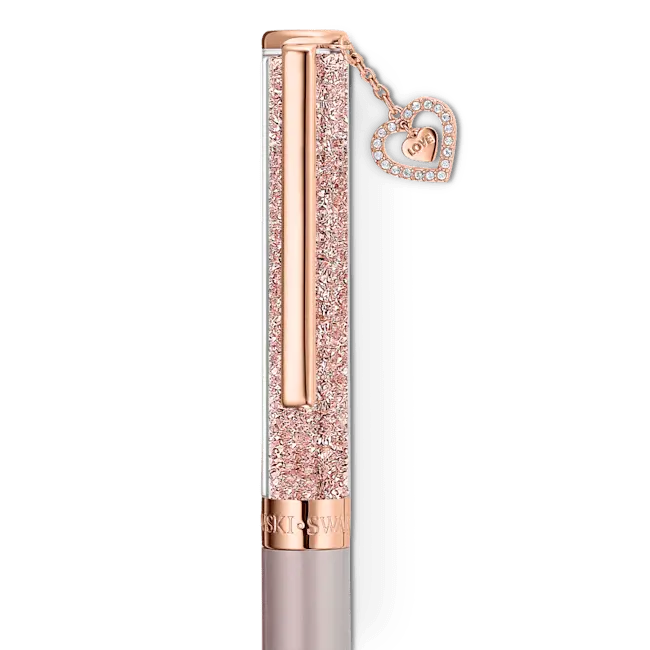 Swarovski Crystalline Pink Ballpoint Heart Pen Rose Gold-Tone Plated - Bluestreak Crystals