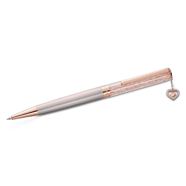 Swarovski Crystalline Pink Ballpoint Heart Pen Rose Gold-Tone Plated - Bluestreak Crystals