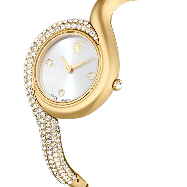 Swarovski Dextera Asymmetric Watch Swiss Made Metal Bracelet Gold