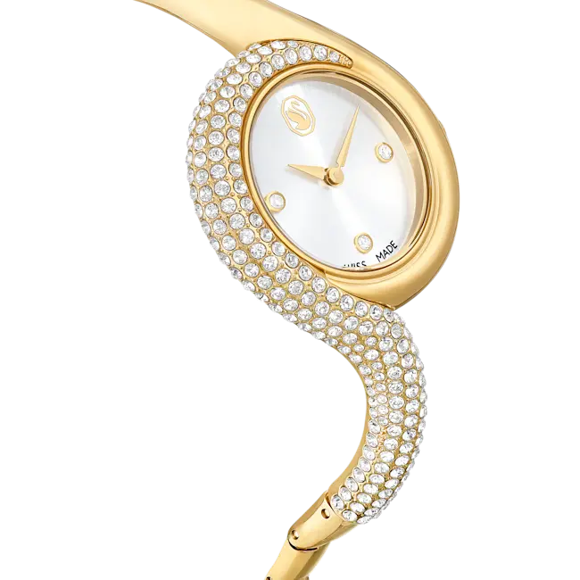 Swarovski Dextera Asymmetric Watch Swiss Made Metal Bracelet Gold