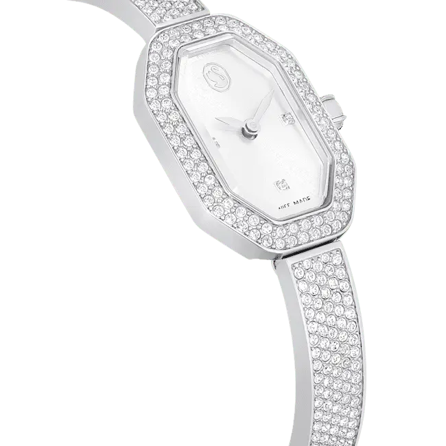 Swarovski Dextera Bangle Watch Swiss Made Metal Bracelet Silver