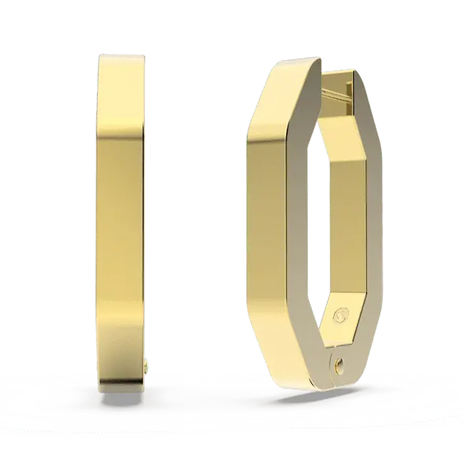 Swarovski Dextera Hoop Earrings Octagon Medium White Gold-Tone Plated - Bluestreak Crystals