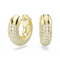 Swarovski Dextera Hoop Earrings Small White Gold-Tone Plated - Bluestreak Crystals