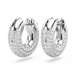 Swarovski Dextera Hoop Earrings Small White Rhodium Plated - Bluestreak Crystals
