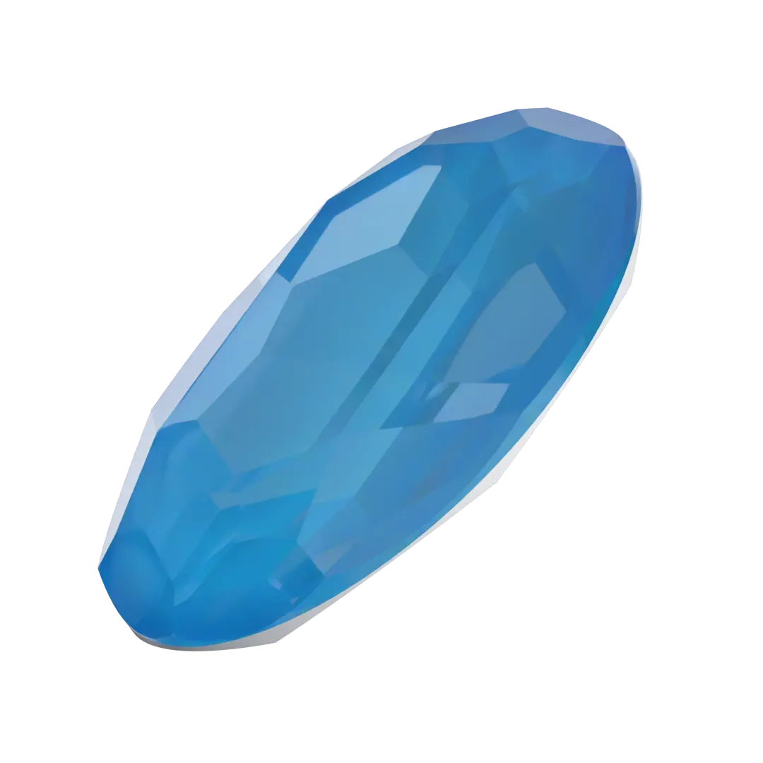 Swarovski Fancy Stones Big Oval (4127) Crystal Electric Blue Ignite UNFOILED - Bluestreak Crystals