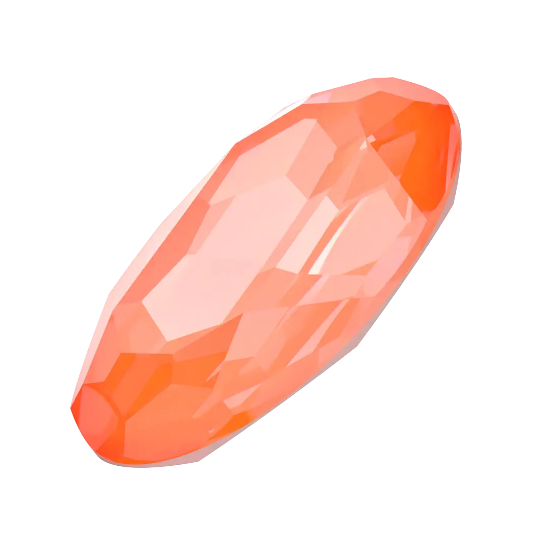 Swarovski Fancy Stones Big Oval (4127) Crystal Electric Orange Ignite UNFOILED - Bluestreak Crystals