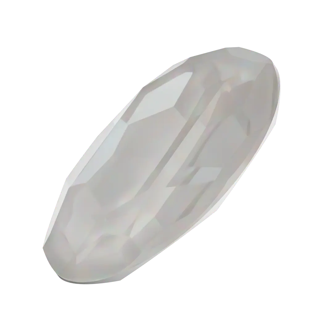 Swarovski Fancy Stones Big Oval (4127) Crystal Electric White Ignite UNFOILED - Bluestreak Crystals