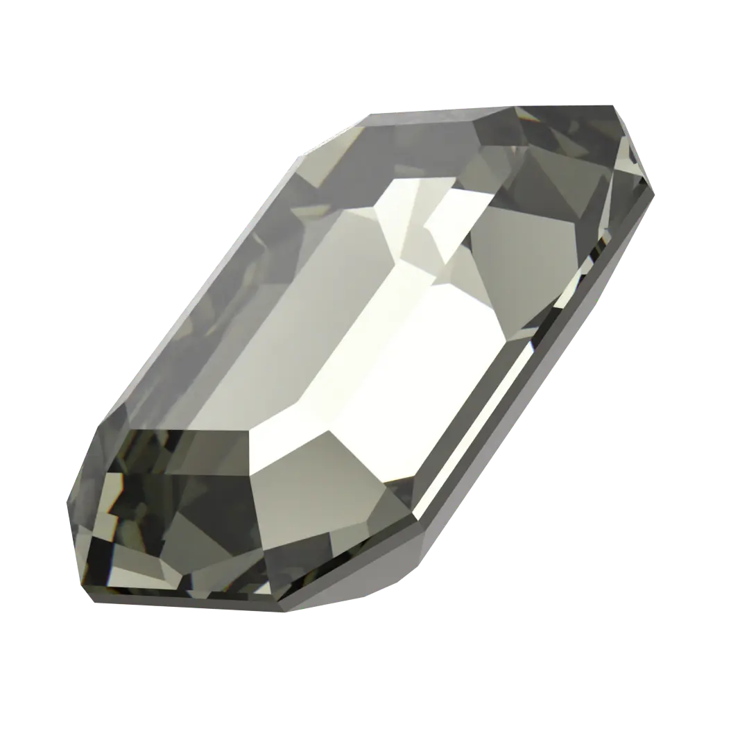 Swarovski Fancy Stones Curved Back Octagon (4610) Black Diamond - Bluestreak Crystals