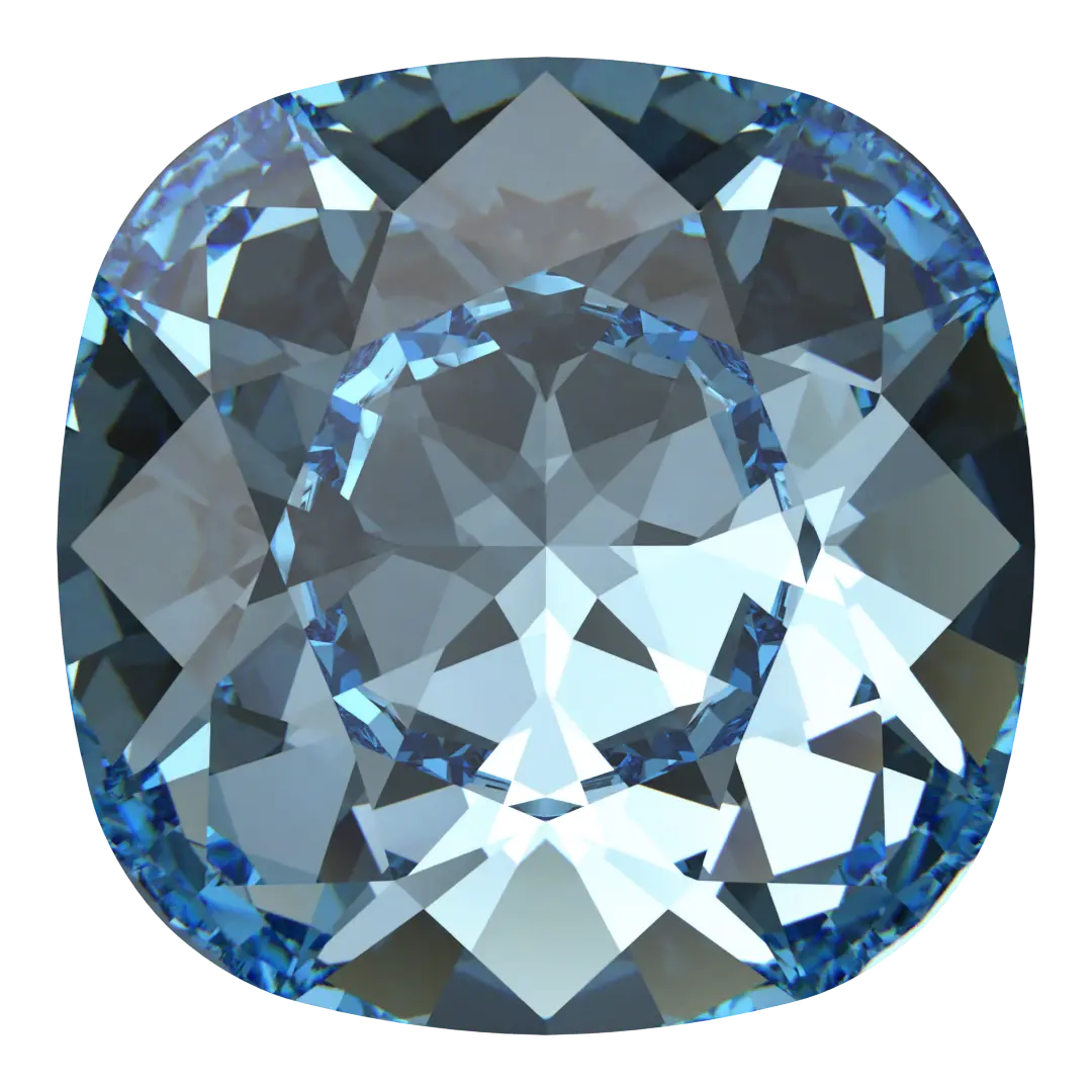 Swarovski Fancy Stones Cushion Square (4470) Aquamarine - Bluestreak Crystals