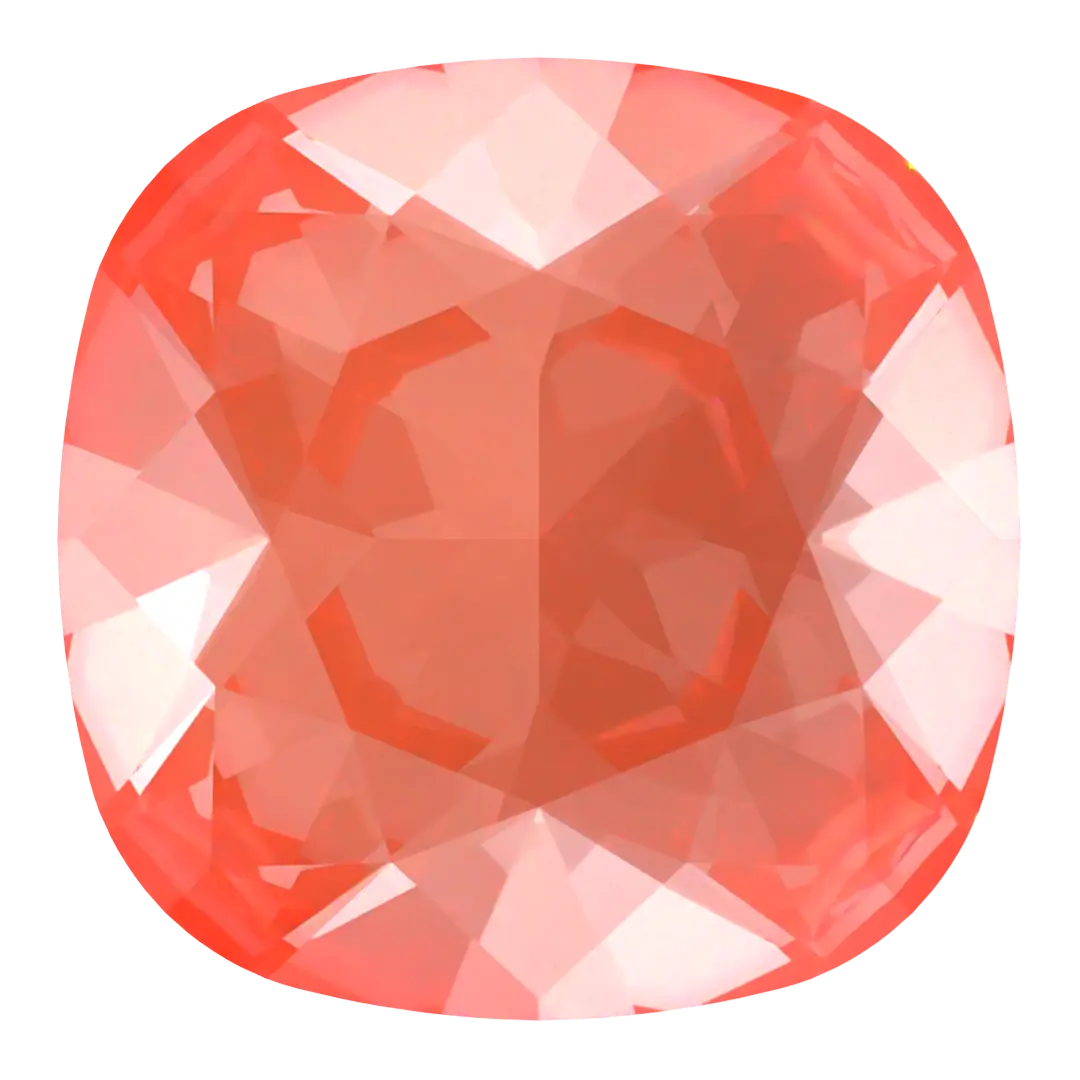 Swarovski Fancy Stones Cushion Square (4470) Crystal Orange Ignite UNFOILED - Bluestreak Crystals