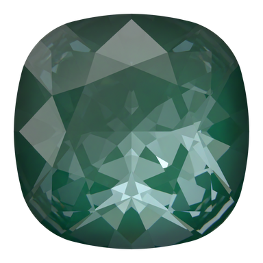 Swarovski Fancy Stones Cushion Square (4470) Crystal Pine Green Ignite UNFOILED - Bluestreak Crystals