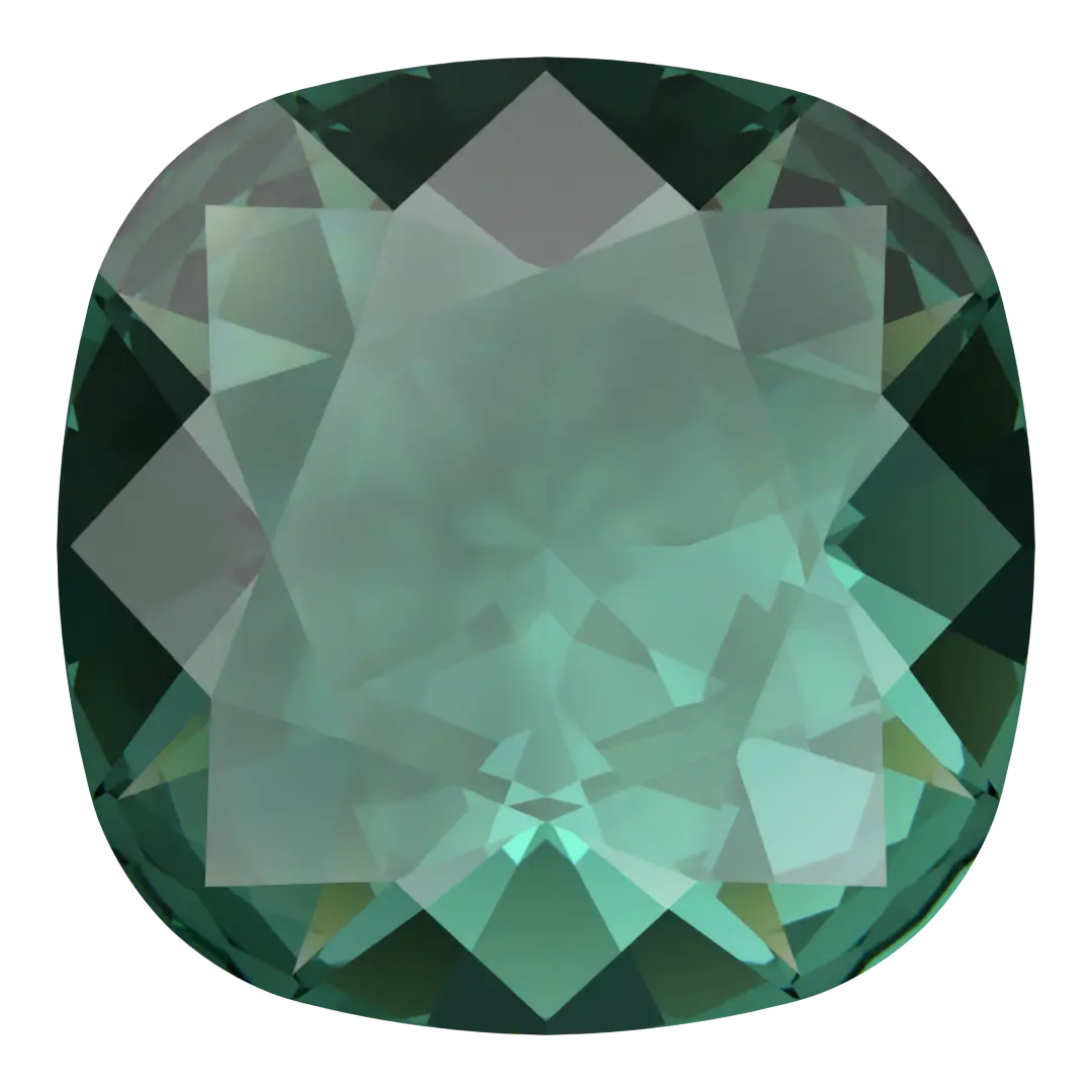 Swarovski Fancy Stones Cushion Square (4470) Emerald Ignite UNFOILED - Bluestreak Crystals