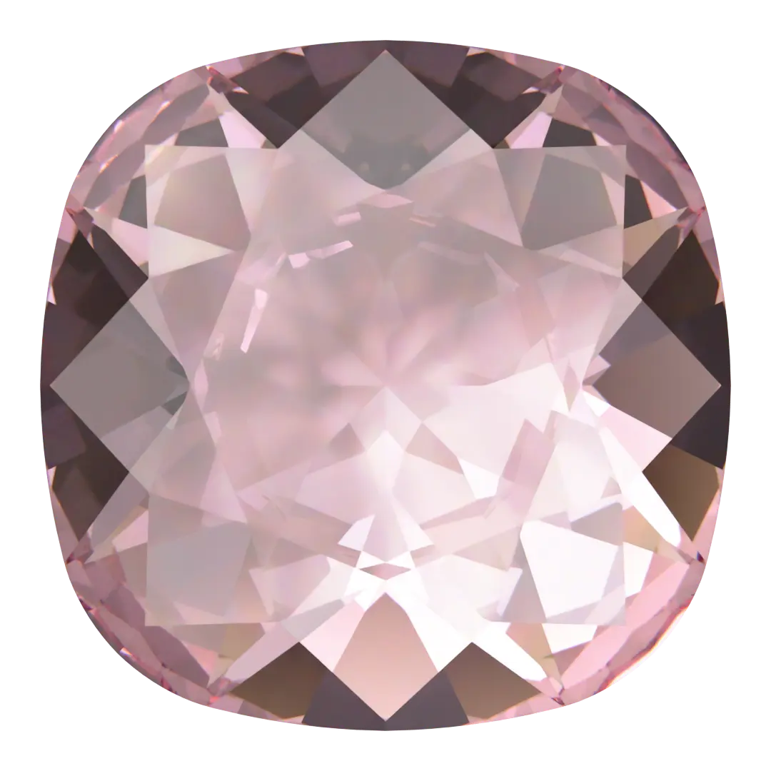 Swarovski Fancy Stones Cushion Square (4470) Light Rose Ignite UNFOILED - Bluestreak Crystals