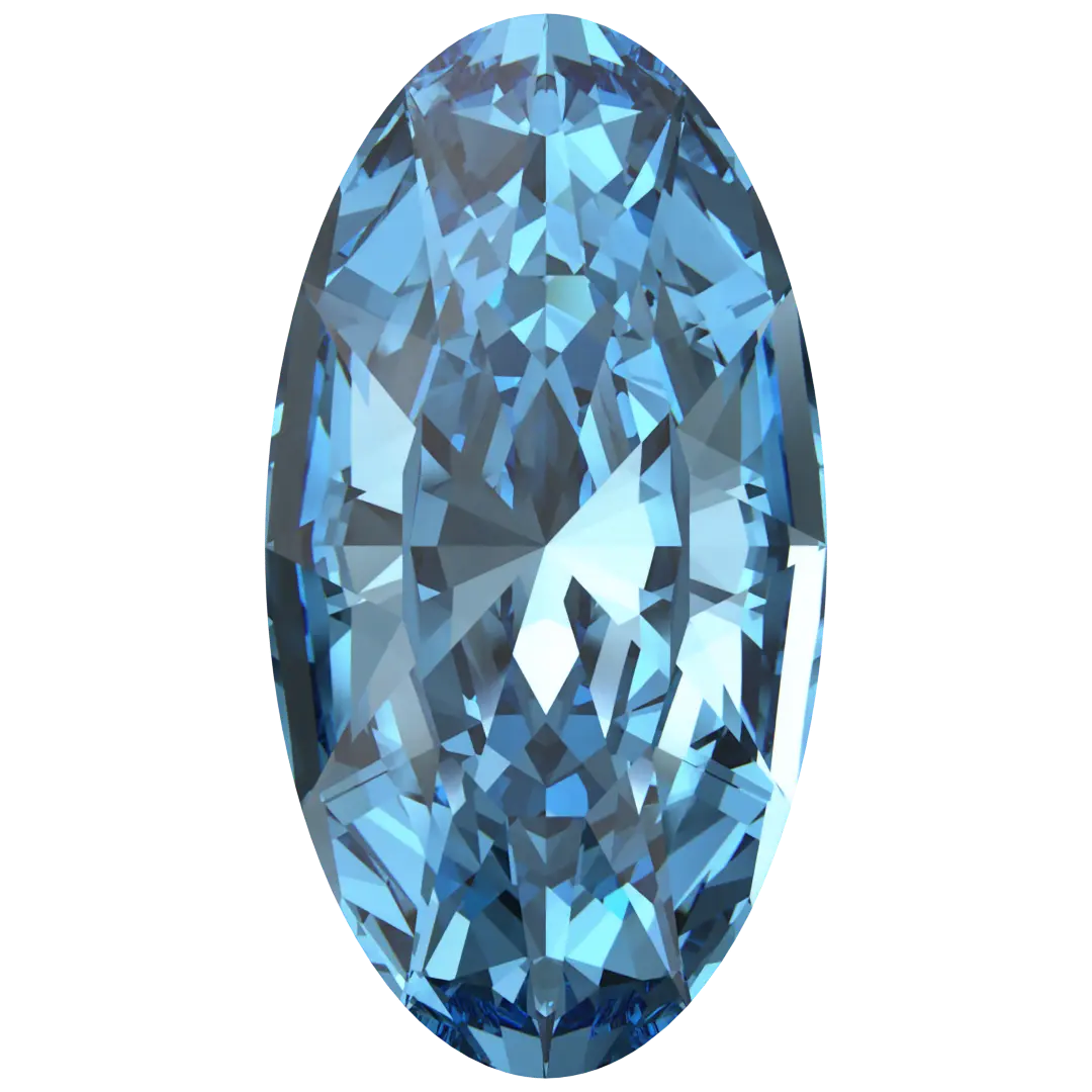 Swarovski Fancy Stones Elongated Oval (4162) Aquamarine - Bluestreak Crystals