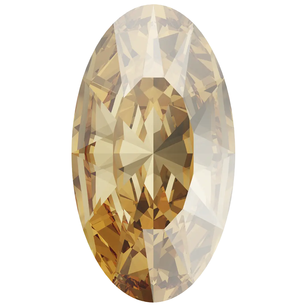 Swarovski Fancy Stones Elongated Oval (4162) Crystal Golden Shadow - Bluestreak Crystals