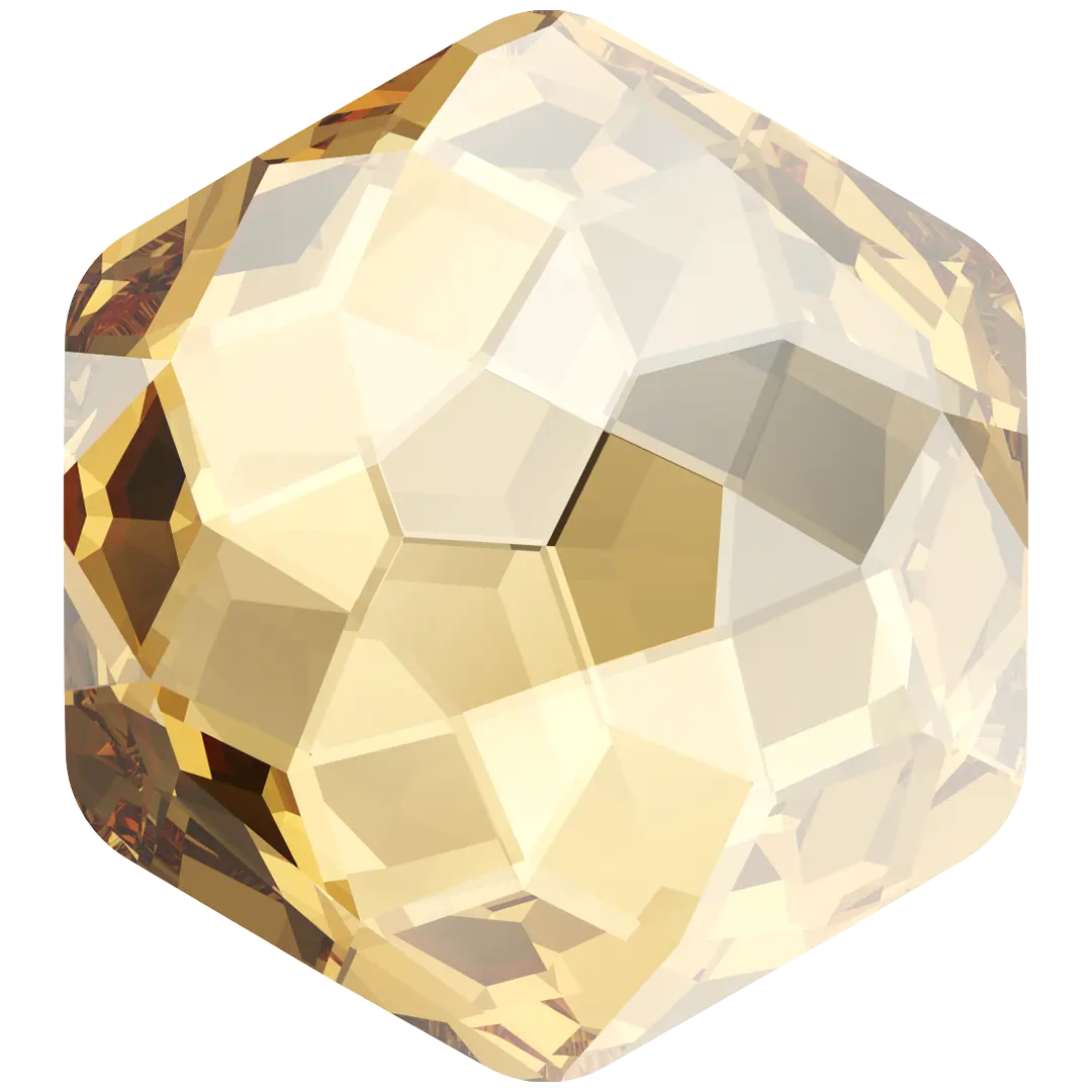 Swarovski Fancy Stones Fantasy Hexagon (4683) Crystal Golden Shadow - Bluestreak Crystals