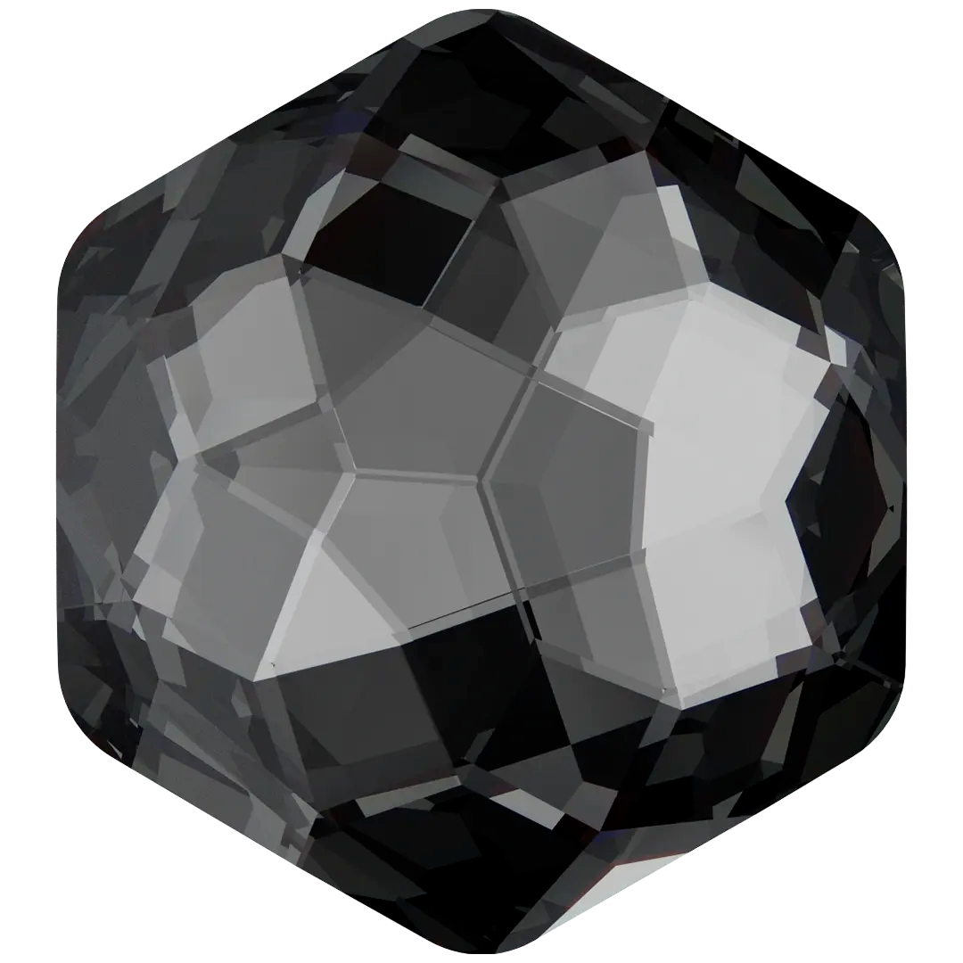 Swarovski Fancy Stones Fantasy Hexagon (4683) Crystal Silver Night UNFOILED - Bluestreak Crystals