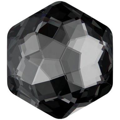 Swarovski Fancy Stones Fantasy Hexagon (4683) Crystal Silver Night UNFOILED - Bluestreak Crystals