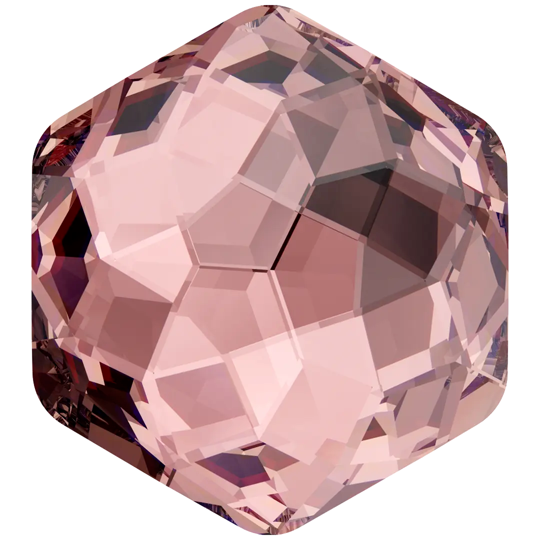 Swarovski Fancy Stones Fantasy Hexagon (4683) Vintage Rose - Bluestreak Crystals