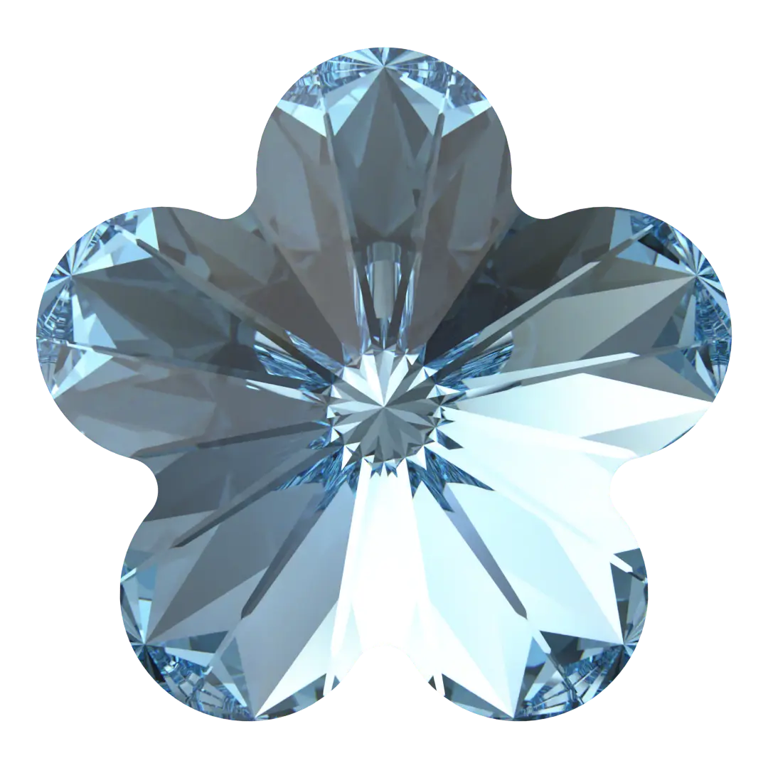 Swarovski Fancy Stones Flower (4744) Aquamarine - Bluestreak Crystals