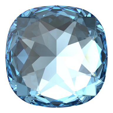 Swarovski Fancy Stones Large Cushion Square (4487) Aquamarine - Bluestreak Crystals