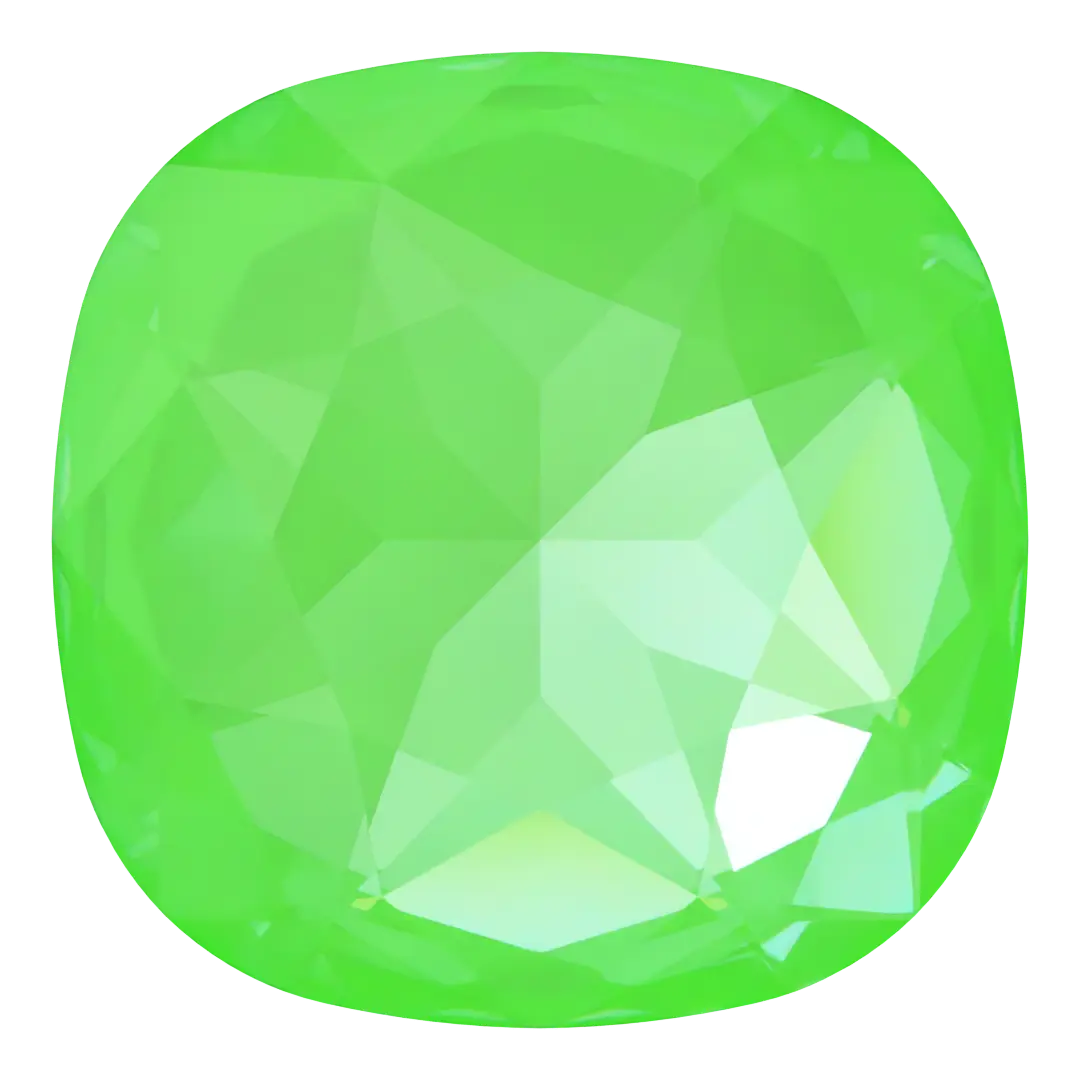 Swarovski Fancy Stones Large Cushion Square (4487) Crystal Electric Green Ignite UNFOILED - Bluestreak Crystals