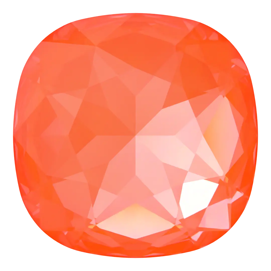 Swarovski Fancy Stones Large Cushion Square (4487) Crystal Electric Orange Ignite UNFOILED - Bluestreak Crystals