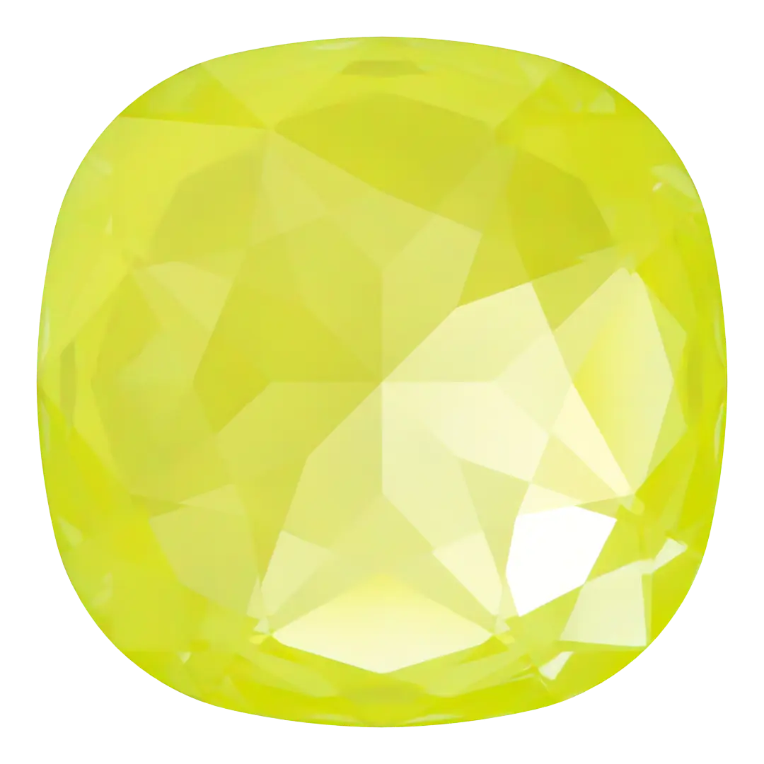 Swarovski Fancy Stones Large Cushion Square (4487) Crystal Electric Yellow Ignite UNFOILED - Bluestreak Crystals