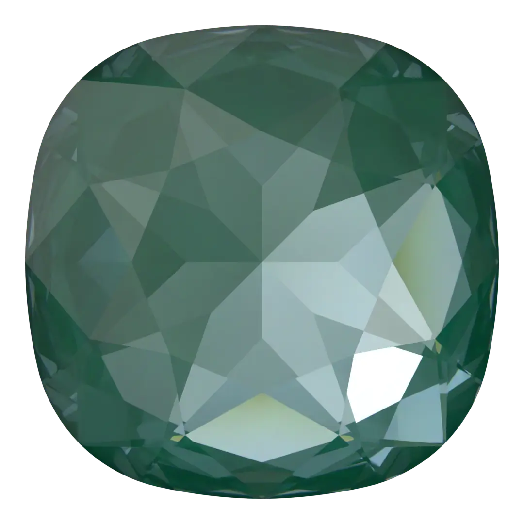 Swarovski Fancy Stones Large Cushion Square (4487) Crystal Pine Green Ignite UNFOILED - Bluestreak Crystals