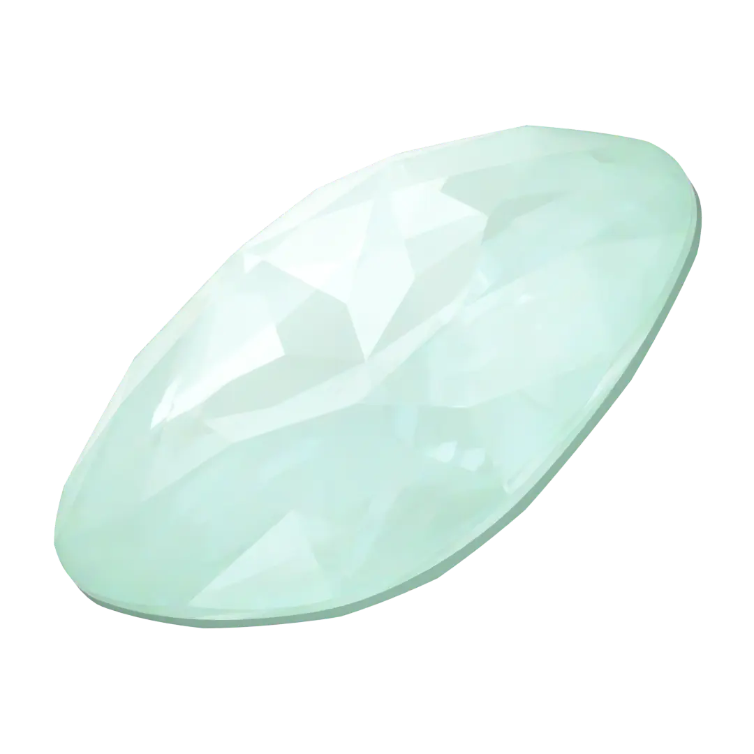 Swarovski Fancy Stones Large Cushion Square (4487) Crystal Soft Mint Ignite UNFOILED - Bluestreak Crystals