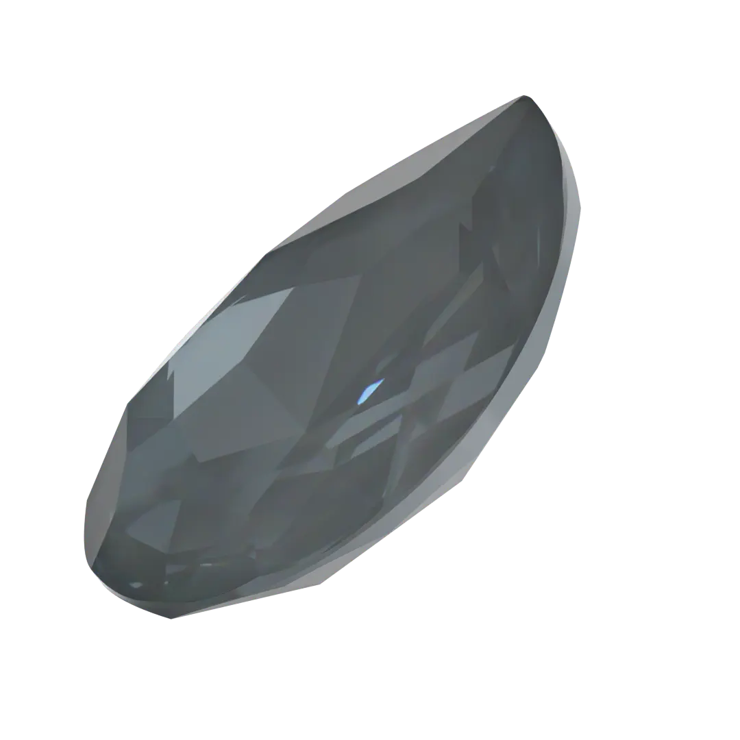 Swarovski Fancy Stones Large Pear (4327) Crystal Dark Grey Ignite UNFOILED - Bluestreak Crystals