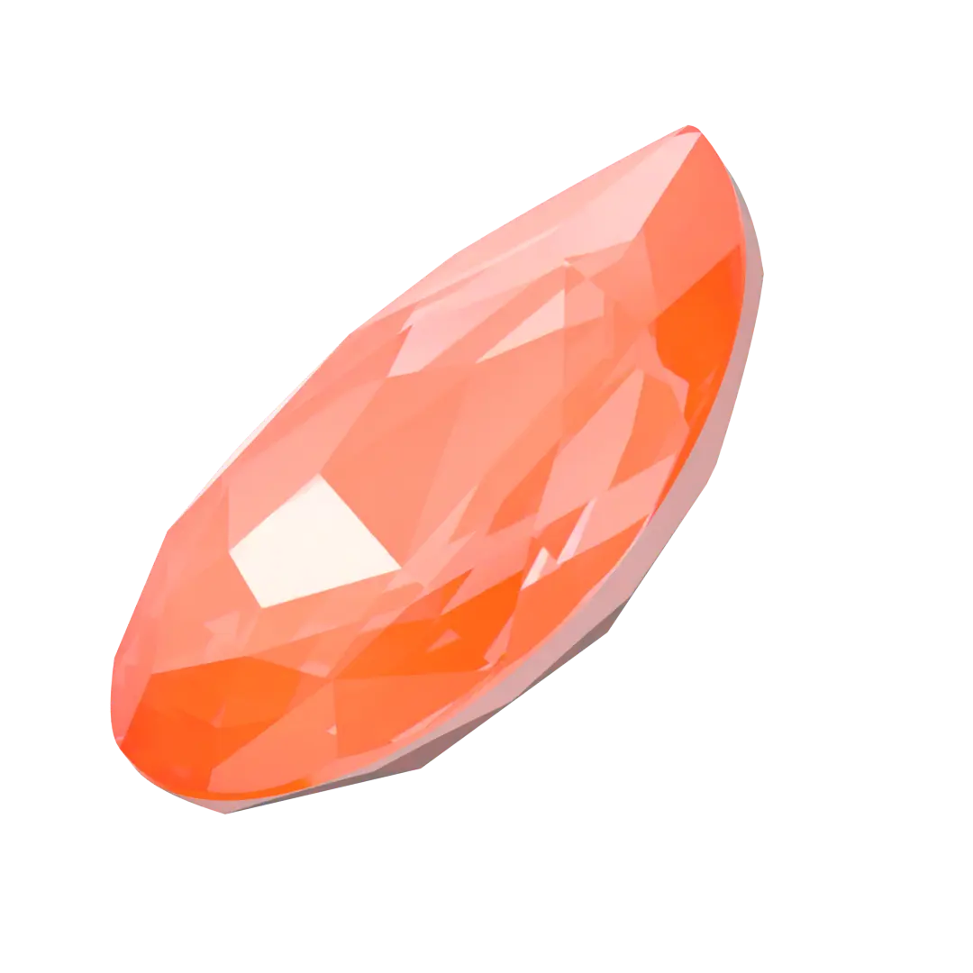 Swarovski Fancy Stones Large Pear (4327) Crystal Electric Orange Ignite UNFOILED - Bluestreak Crystals