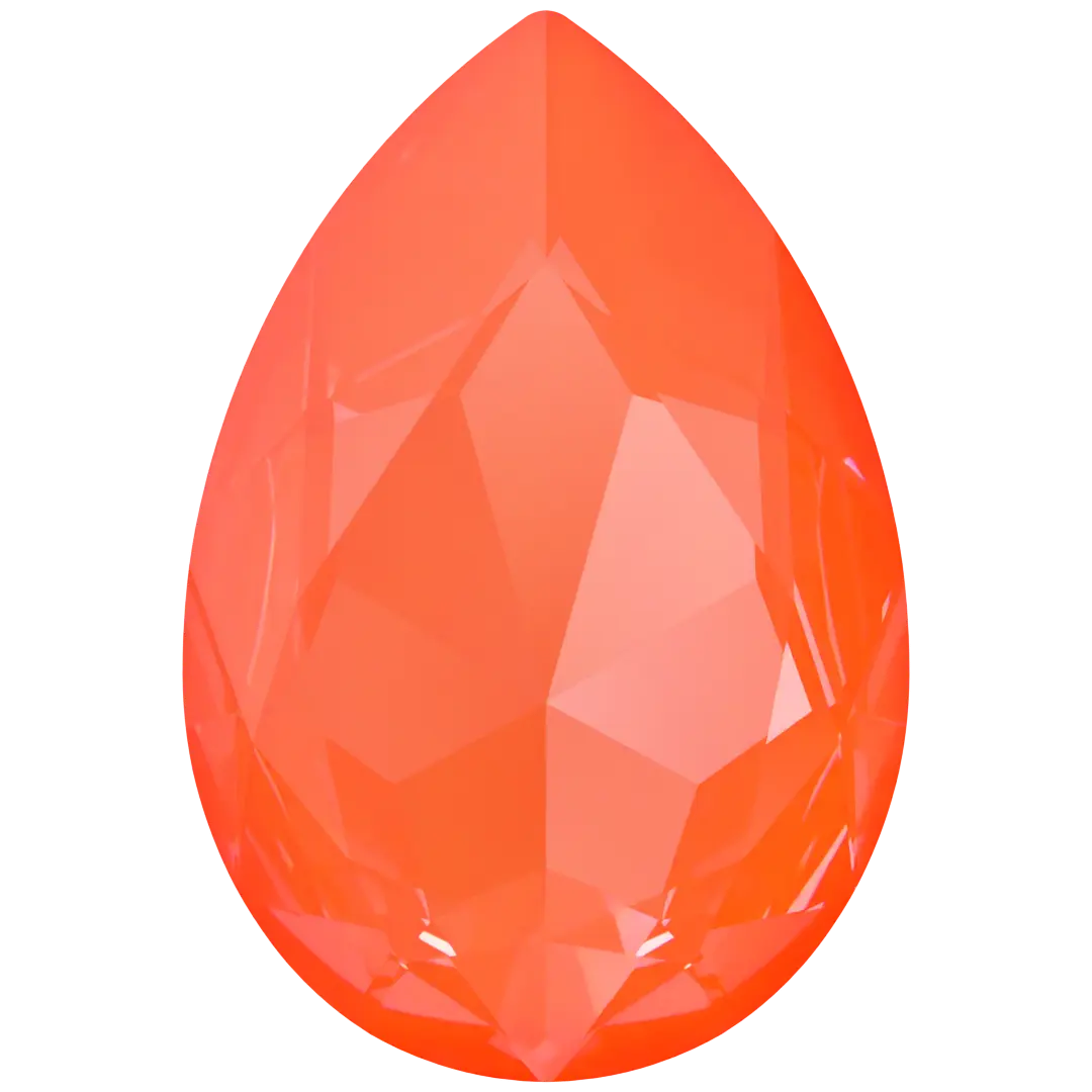 Swarovski Fancy Stones Large Pear (4327) Crystal Electric Orange Ignite UNFOILED - Bluestreak Crystals