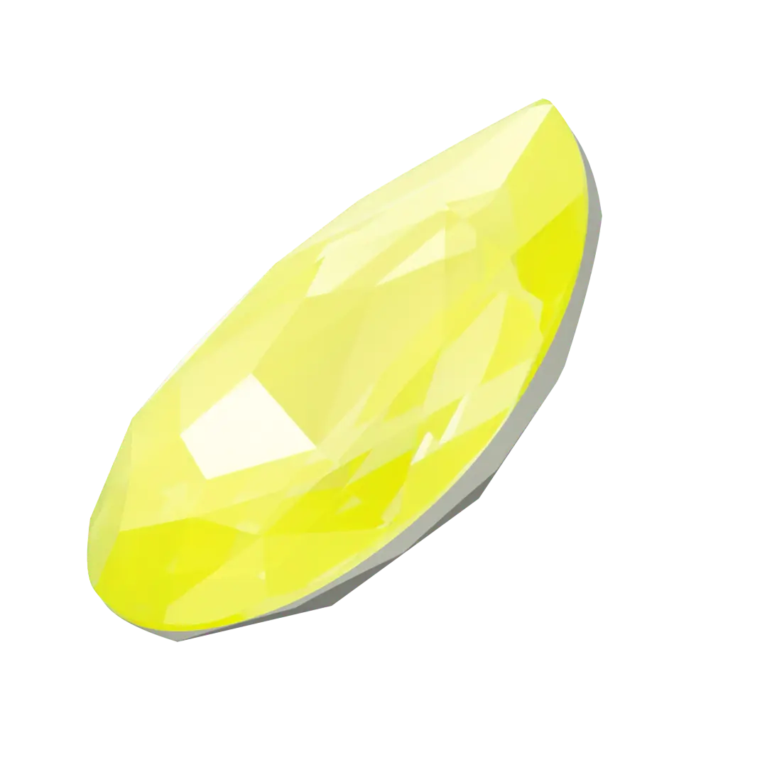 Swarovski Fancy Stones Large Pear (4327) Crystal Electric Yellow Ignite UNFOILED - Bluestreak Crystals