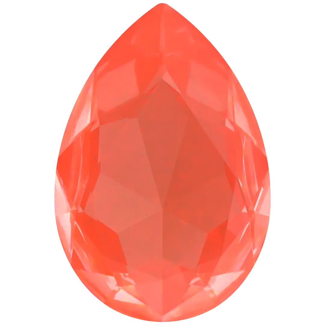 Swarovski Fancy Stones Large Pear (4327) Crystal Orange Ignite UNFOILED - Bluestreak Crystals