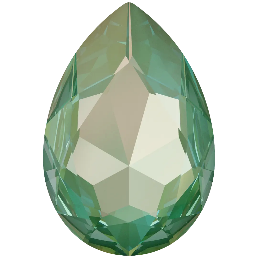 Swarovski Fancy Stones Large Pear (4327) Crystal Silky Sage Delite UNFOILED - Bluestreak Crystals