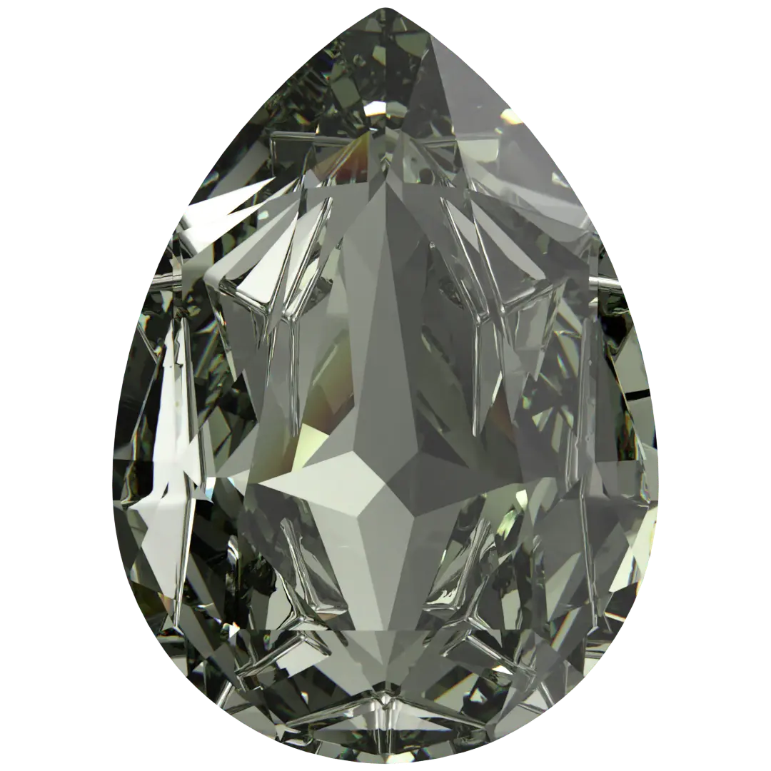 Swarovski Fancy Stones Mirage Pear (4390) Black Diamond - Bluestreak Crystals