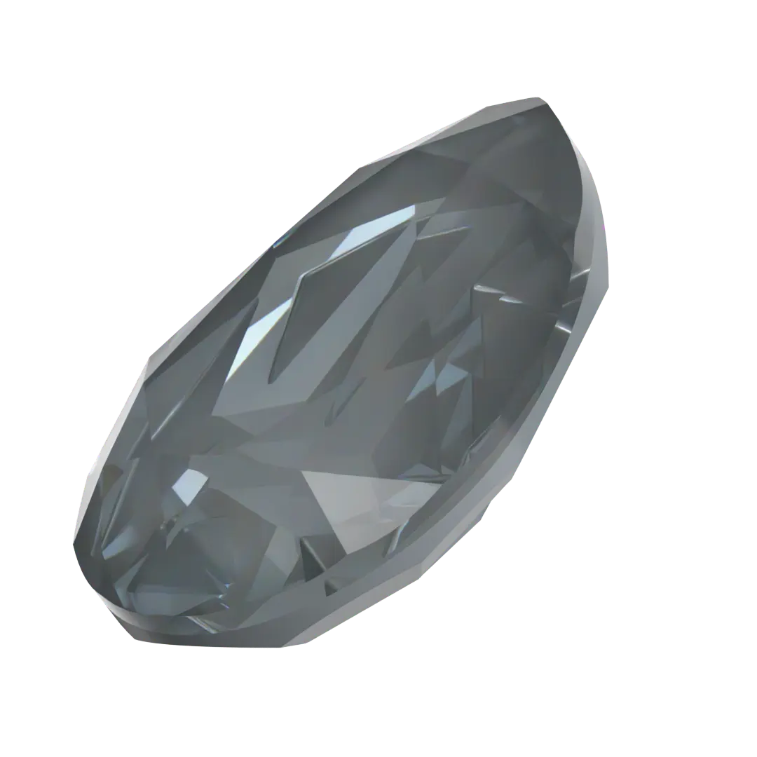 Swarovski Fancy Stones Mirage Pear (4390) Crystal Dark Grey Ignite UNFOILED - Bluestreak Crystals