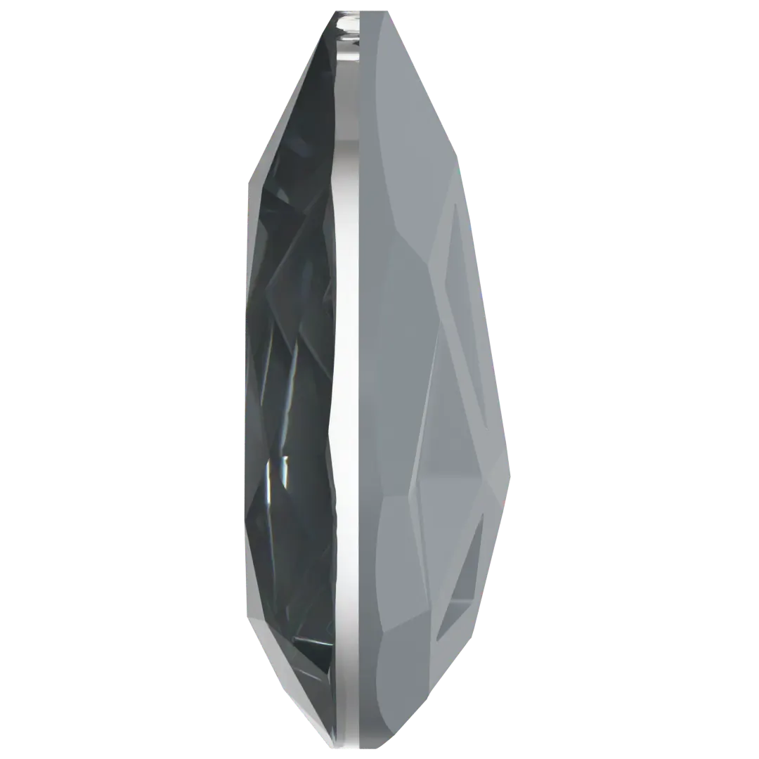 Swarovski Fancy Stones Mirage Pear (4390) Crystal Dark Grey Ignite UNFOILED - Bluestreak Crystals