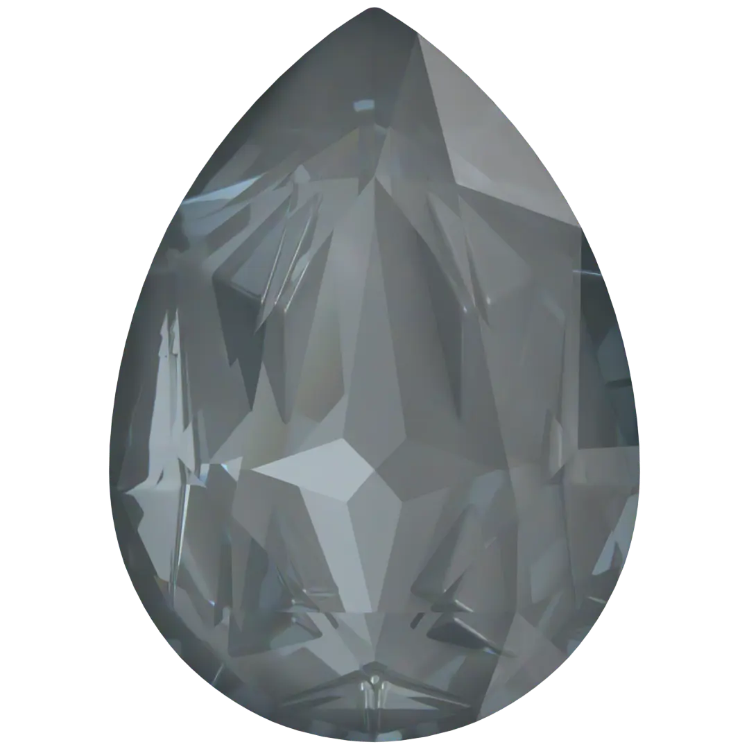 Swarovski Fancy Stones Mirage Pear (4390) Crystal Dark Grey Ignite UNFOILED - Bluestreak Crystals