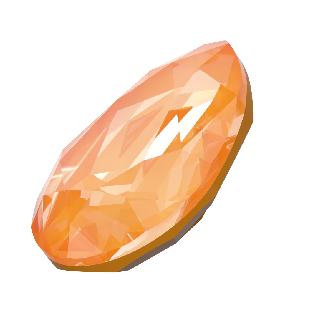Swarovski Fancy Stones Mirage Pear (4390) Crystal Mango Ignite UNFOILED - Bluestreak Crystals