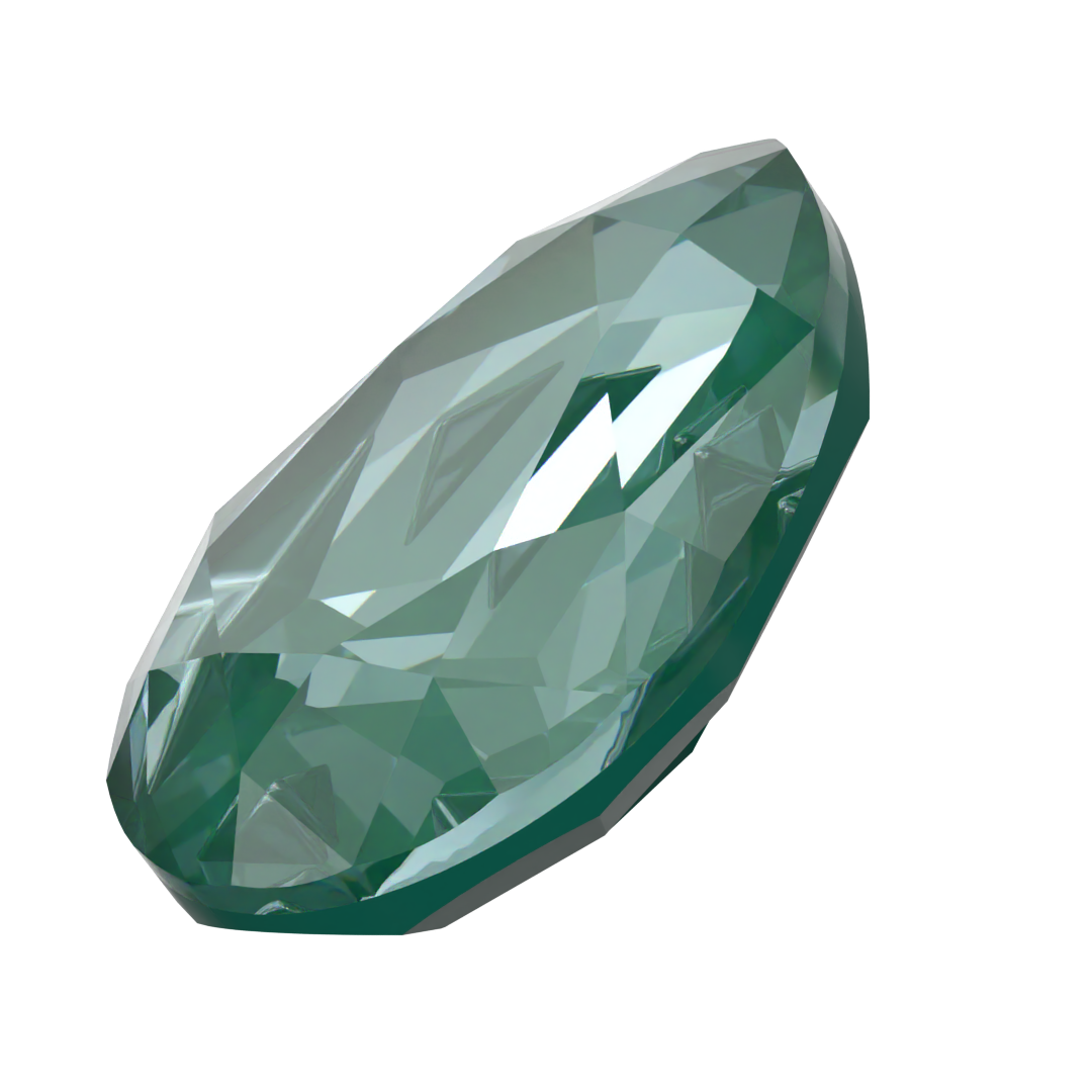 Swarovski Fancy Stones Mirage Pear (4390) Crystal Pine Green Ignite UNFOILED - Bluestreak Crystals