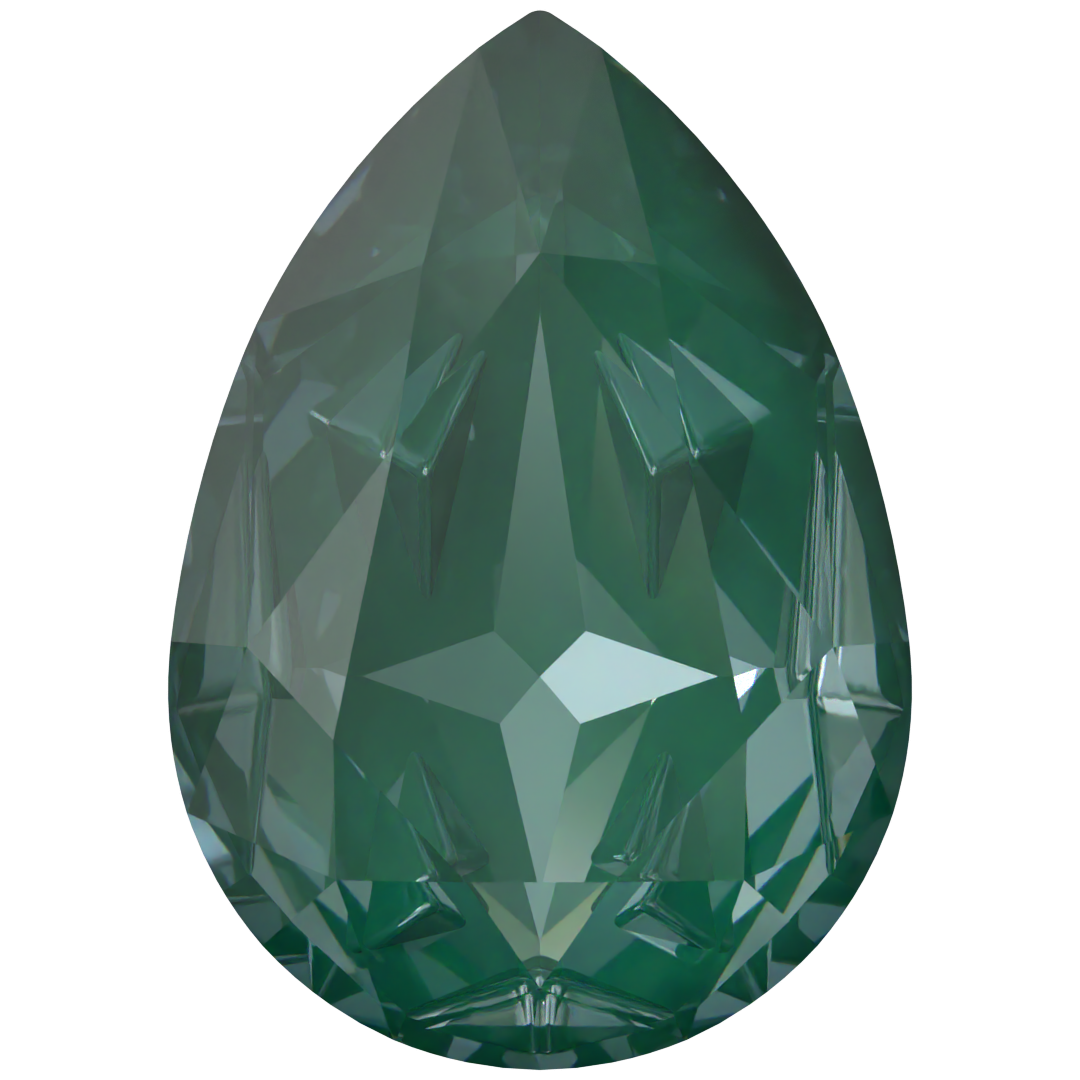 Swarovski Fancy Stones Mirage Pear (4390) Crystal Pine Green Ignite UNFOILED - Bluestreak Crystals