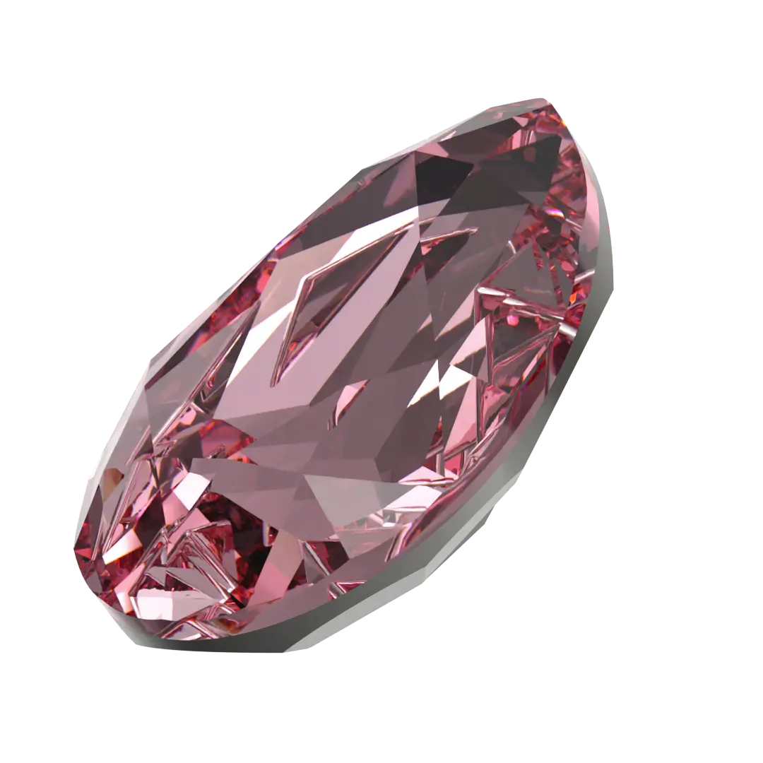 Swarovski Fancy Stones Mirage Pear (4390) Light Rose - Bluestreak Crystals