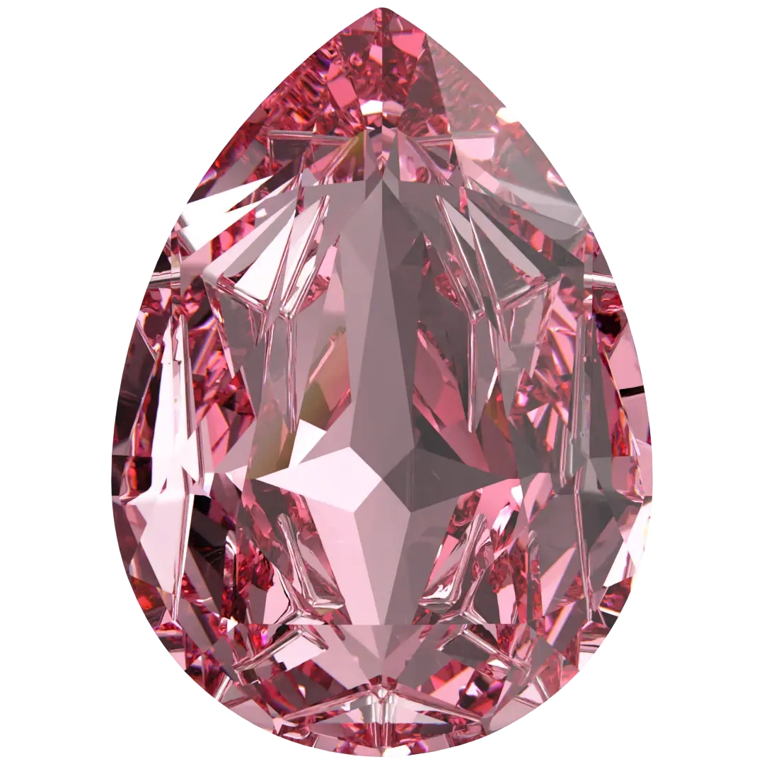 Swarovski Fancy Stones Mirage Pear (4390) Light Rose - Bluestreak Crystals