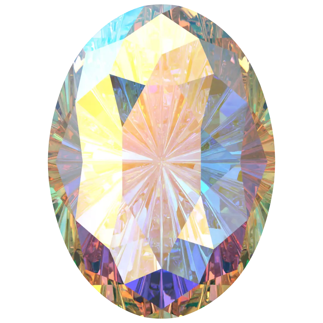 Swarovski Fancy Stones Mystic Oval (4160) Crystal AB - Bluestreak Crystals