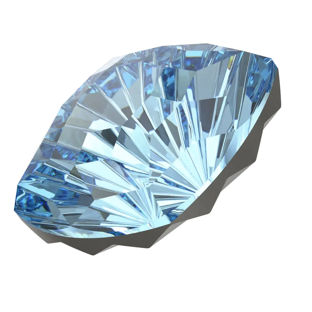 Swarovski Fancy Stones Mystic Square (4460) Aquamarine - Bluestreak Crystals