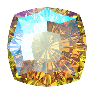 Swarovski Fancy Stones Mystic Square (4460) Light Topaz Shimmer - Bluestreak Crystals